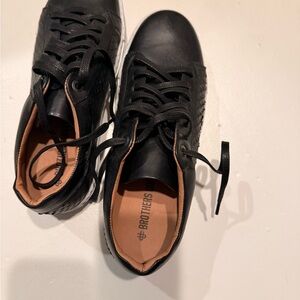 Brother Black Lace-Up Sneakers with Tan Insole